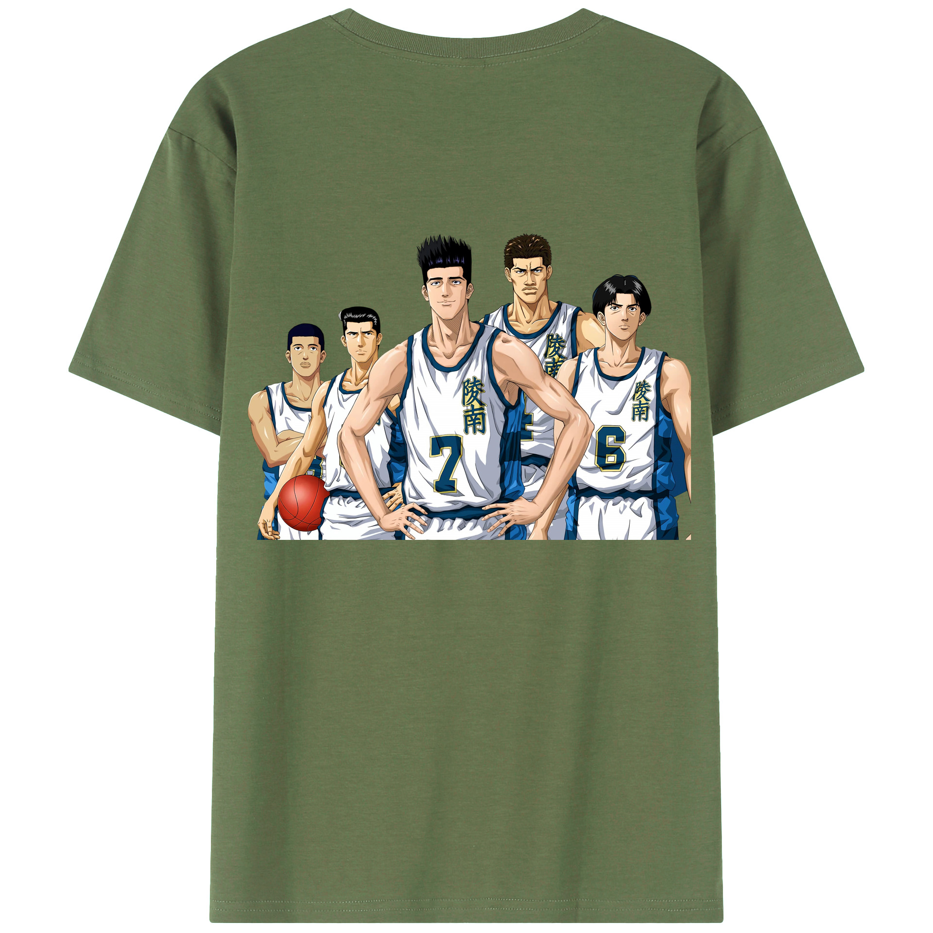 （画像用） SLAM DUNK／スラムダンク 綿100％ メンズ半袖Tシャツ（バックプリント） 通気性
